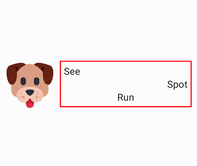 A dog next to a tricky layout saying 'See Spot Run' 